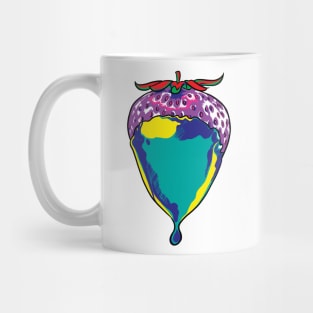 Rainbow Psychedelic Strawberry in Chocolate Mug